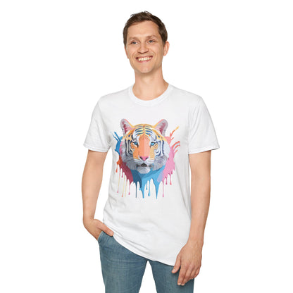 Tiger Print Unisex Softstyle T Shirt Gildan 64000 Comfort Tee