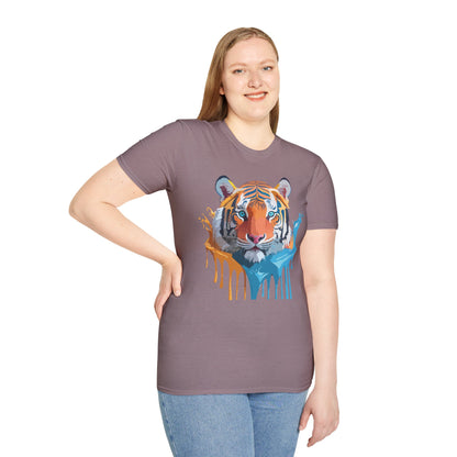 Tiger Shirt Unisex Animal Tee Ring Spun Cotton Gildan Softstyle Short Sleeve