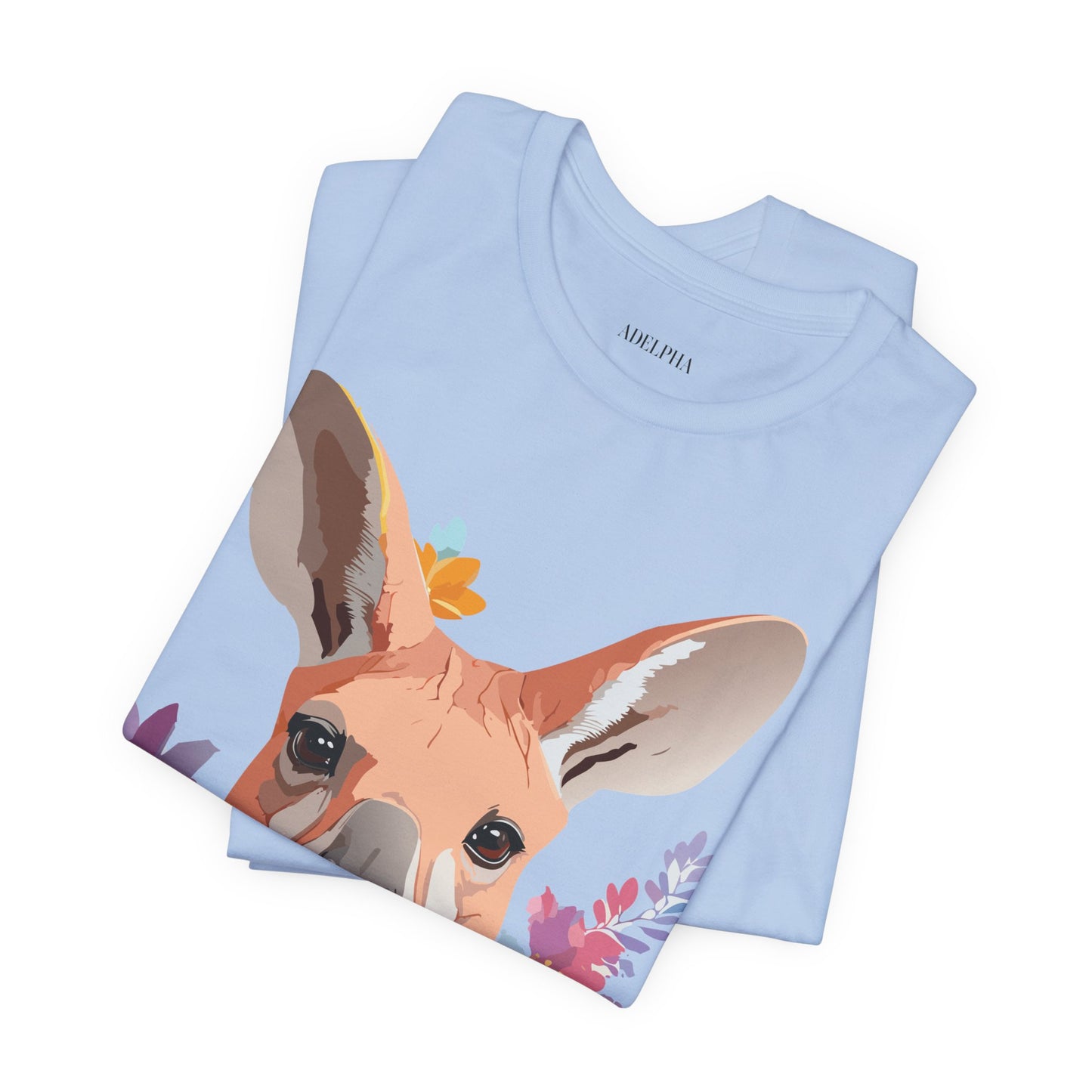 Natural Cotton Tee Shirt with Kangaroo