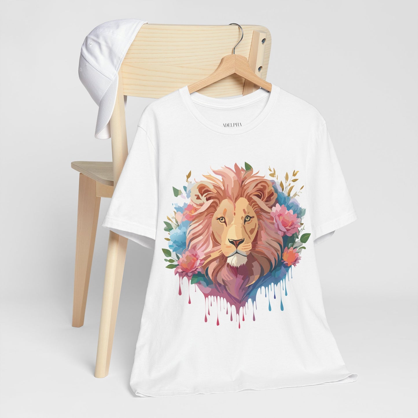 Natural Cotton Tee Shirt with Lion