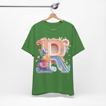 Natural Cotton Tee Shirt - Letters Collection - R Printify