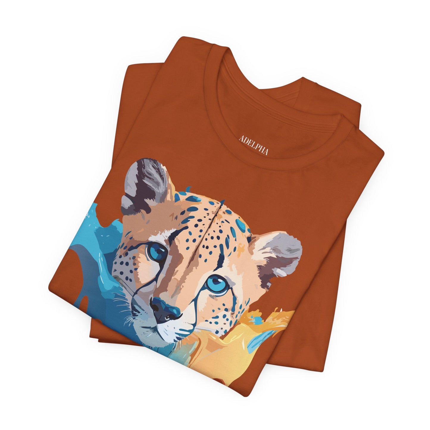 Natural Cotton Tee Shirt with Cheetah