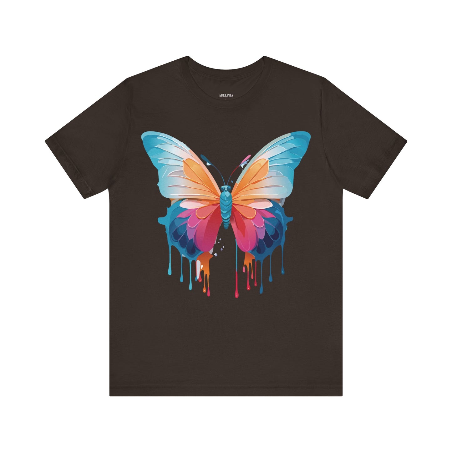 Natural Cotton Tee Shirt with Butterfly