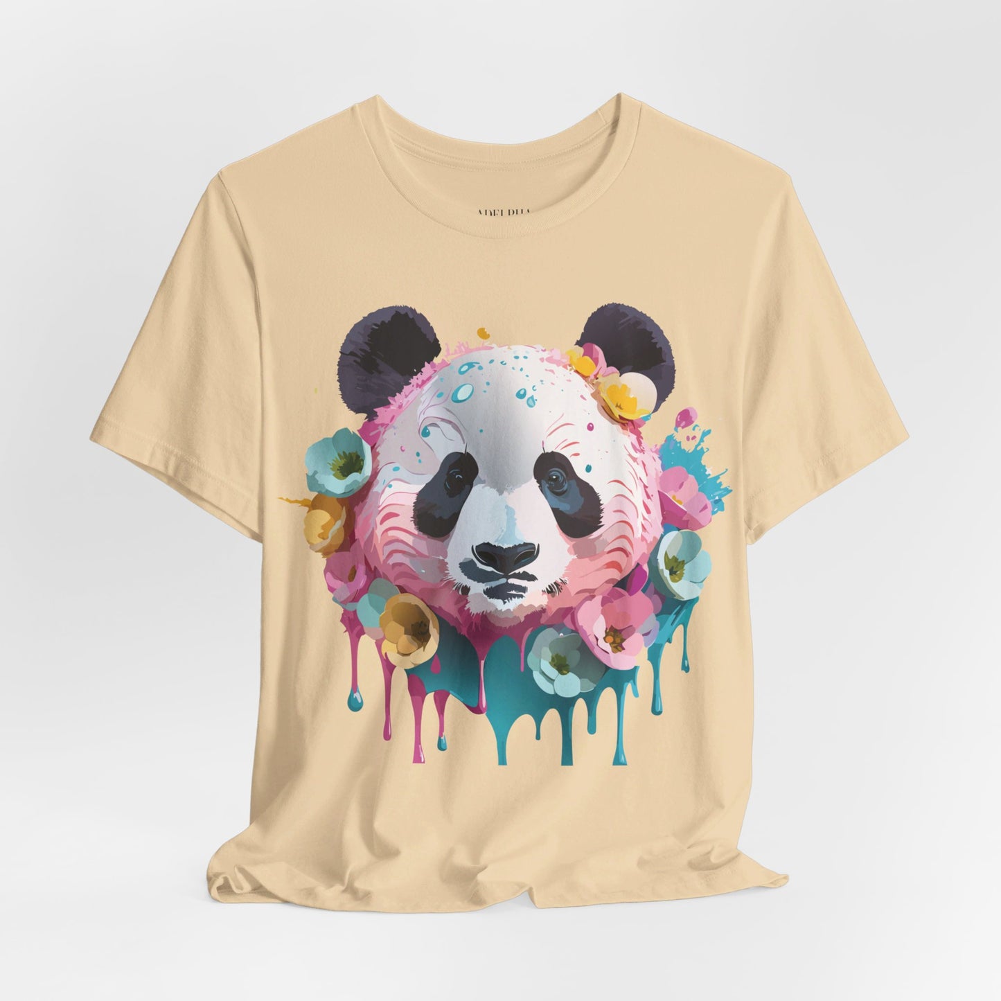 Natural Cotton Tee Shirt with Panda