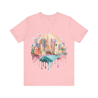 Natural Cotton Tee Shirt - Beautiful Places Collection - Paris Printify