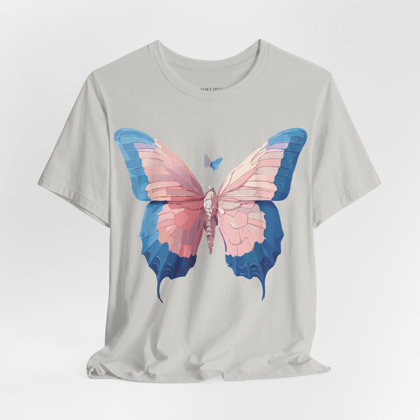 Natural Cotton Tee Shirt with Butterfly