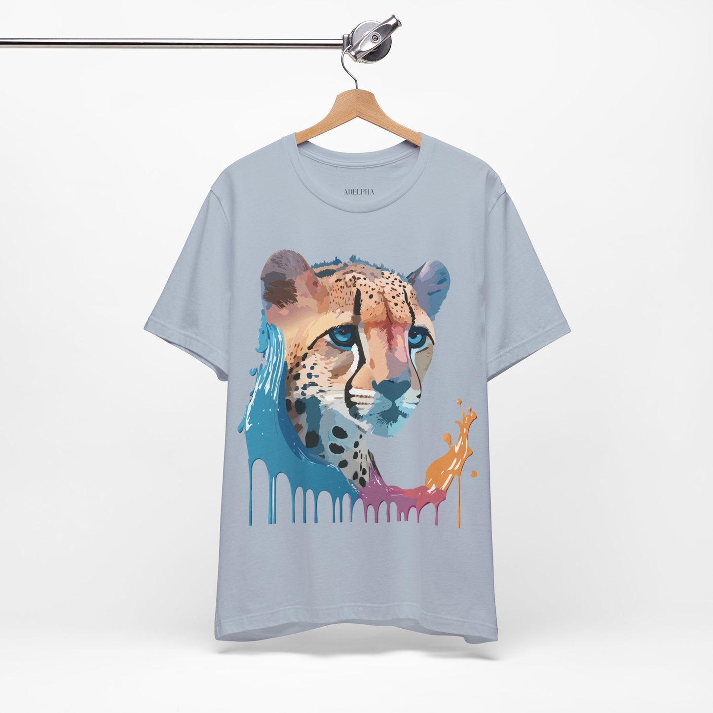 Natural Cotton Tee Shirt with Cheetah