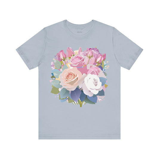 T-Shirt aus natürlicher Baumwolle mit Blumen