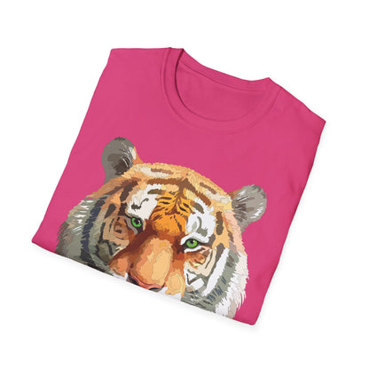 Tiger Print Shirt Unisex Animal Tee Gildan Softstyle 64000 Cotton Comfort