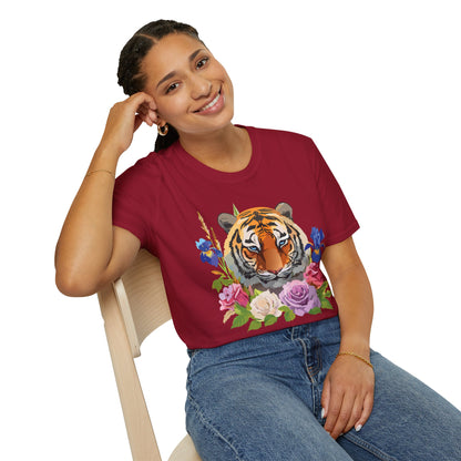 Unisex Tiger Shirt Softstyle Graphic Tee 100 Percent Cotton Apparel