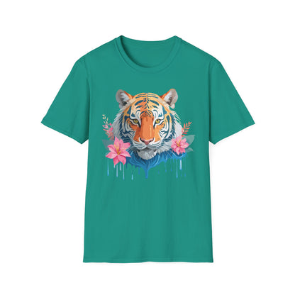 Tiger Unisex Softstyle T Shirt 100 Percent Cotton Gildan 64000 Animal Tee