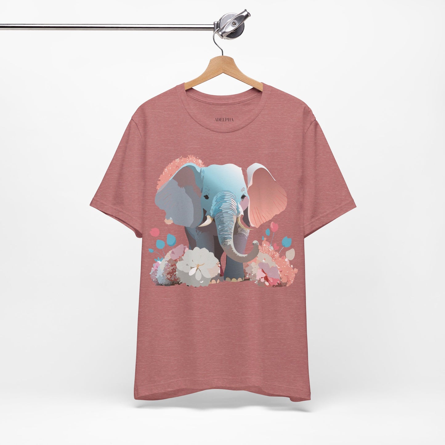 T-Shirt aus natürlicher Baumwolle mit Elefant