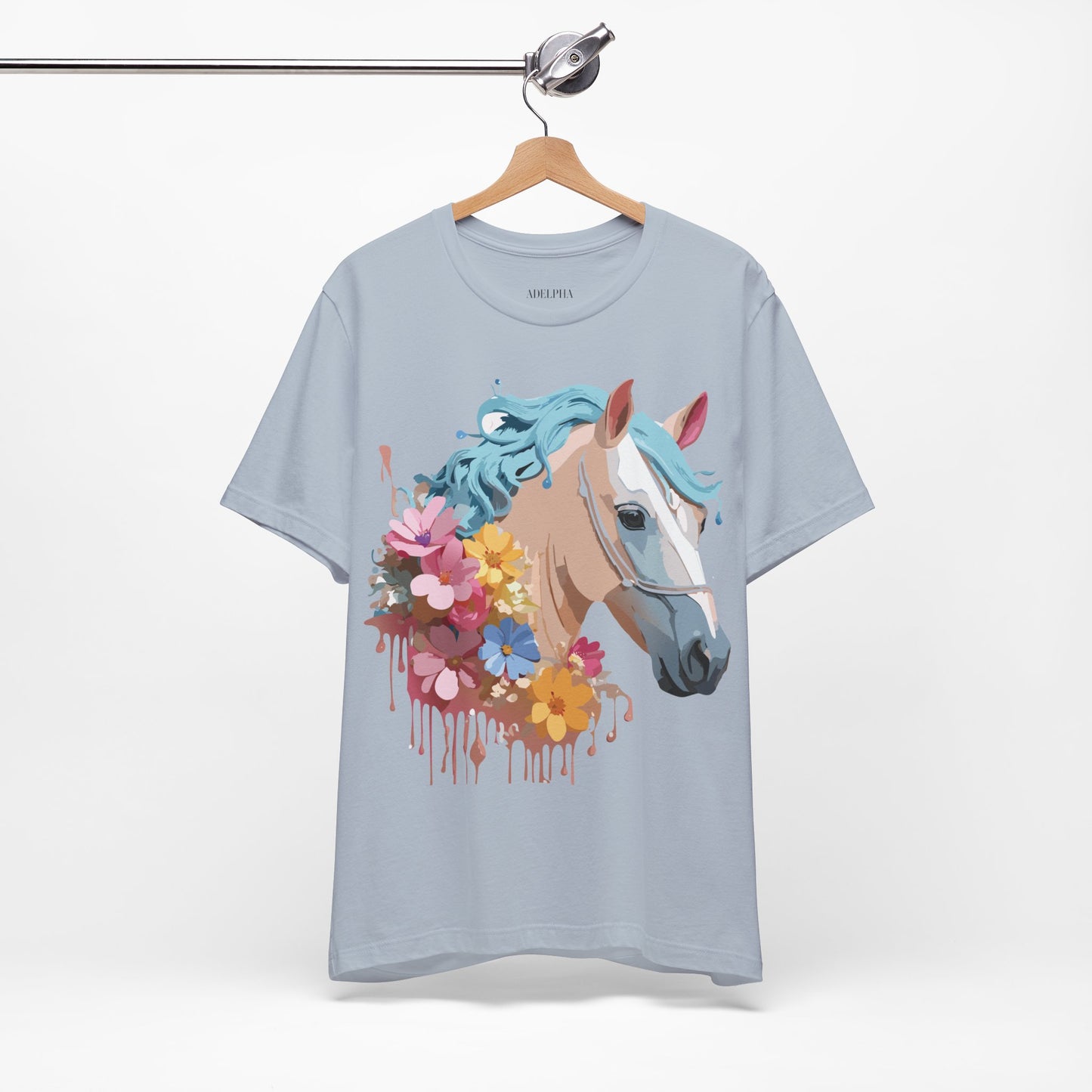 Natural Cotton Tee Shirt with Horse