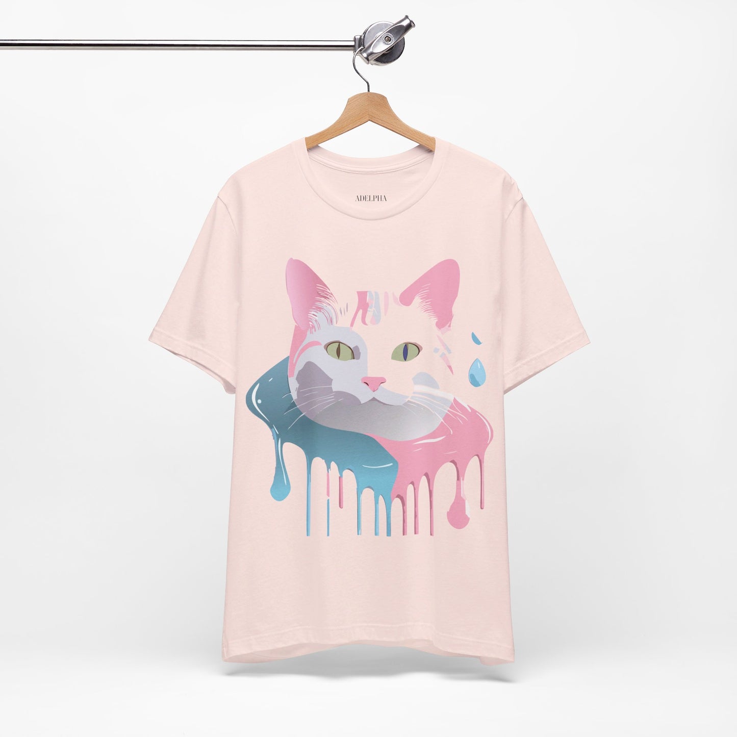 Natural Cotton Tee Shirt with Cat