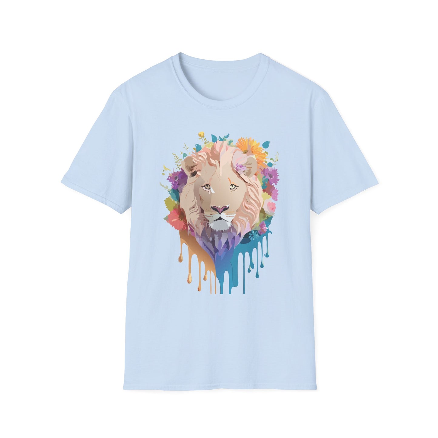 Lion Shirt, Shirt with Lion, Floral Lion Tee, Shirt with Animals