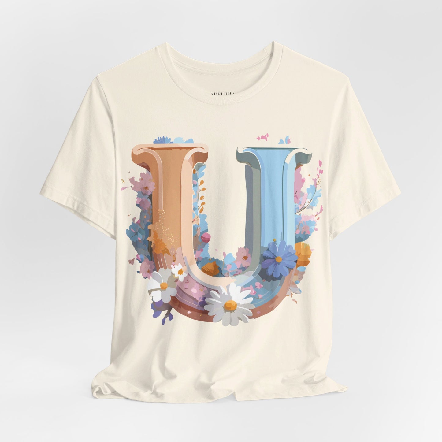 Natural Cotton Tee Shirt - Letters Collection - U