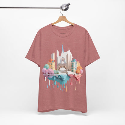 Natural Cotton Tee Shirt - Beautiful Places Collection - Paris Printify