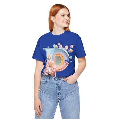 Natural Cotton Tee Shirt - Letters Collection - P Printify