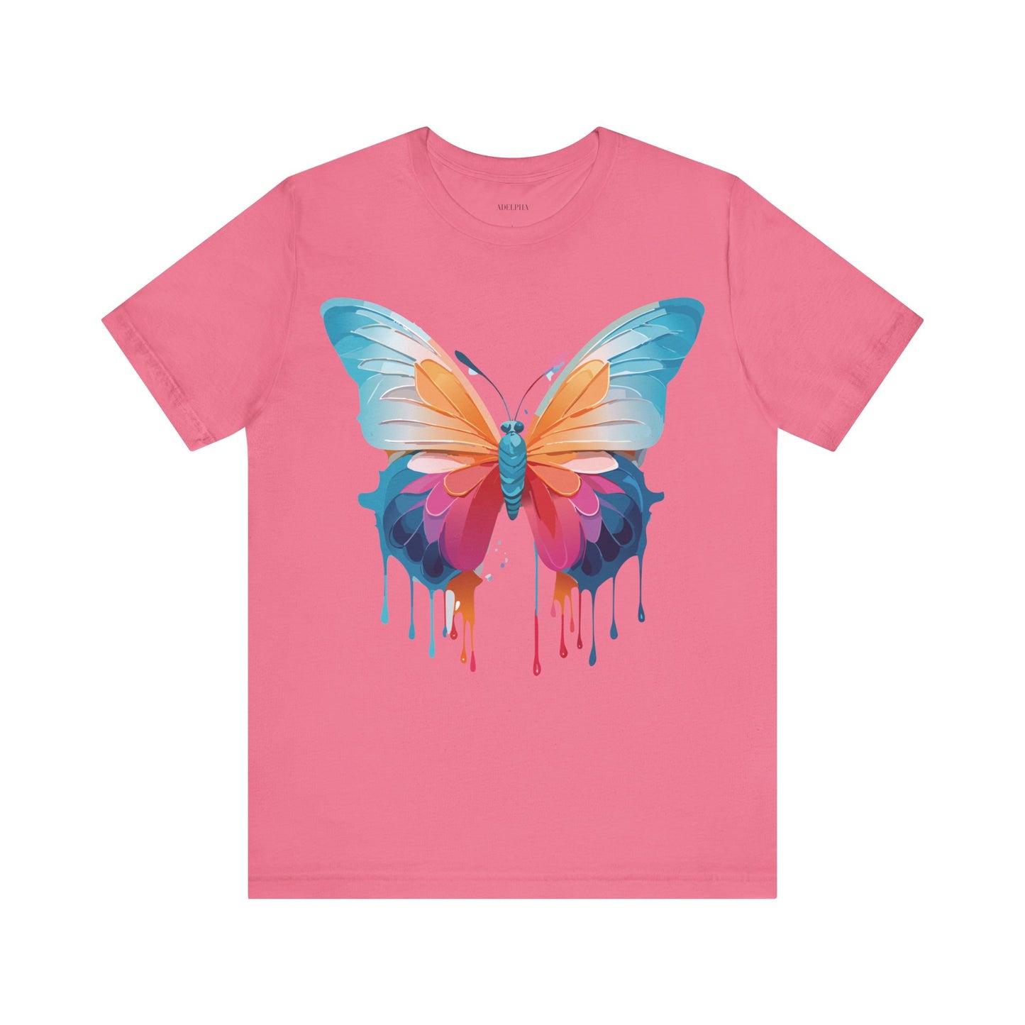 Natural Cotton Tee Shirt with Butterfly