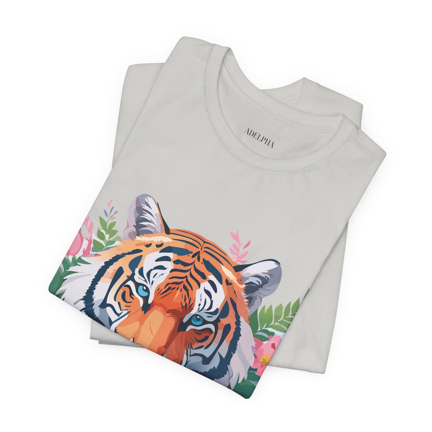 Natural Cotton Tee Shirt with Tiger