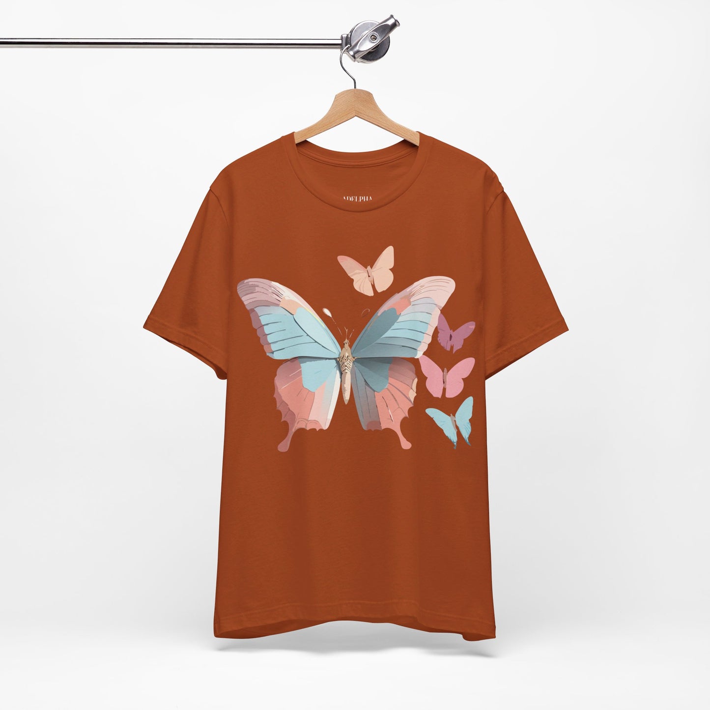 T-Shirt aus natürlicher Baumwolle mit Schmetterling