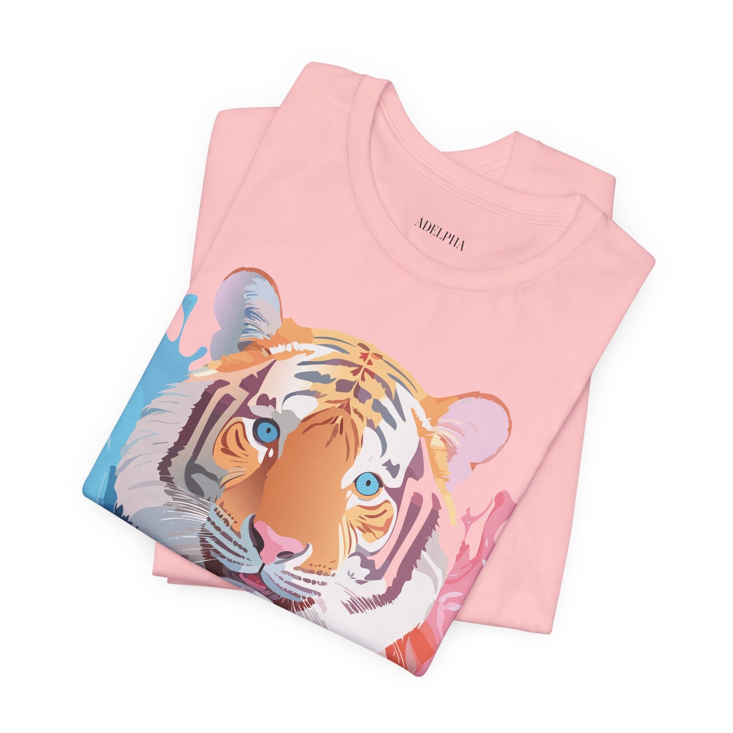 Natural Cotton Tee Shirt with Tiger