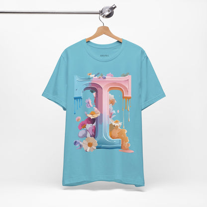 Natural Cotton Tee Shirt - Letters Collection - T Printify