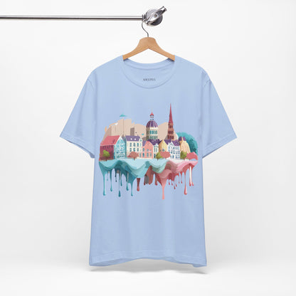 Natural Cotton Tee Shirt - Beautiful Places Collection - Warnemünde and Rostock - Germany Printify