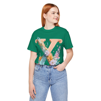 Natural Cotton Tee Shirt - Letters Collection - X Printify