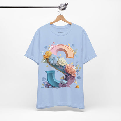 Natural Cotton Tee Shirt - Letters Collection - S Printify