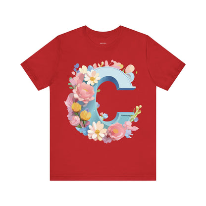 Natural Cotton Tee Shirt - Letters Collection - C Printify
