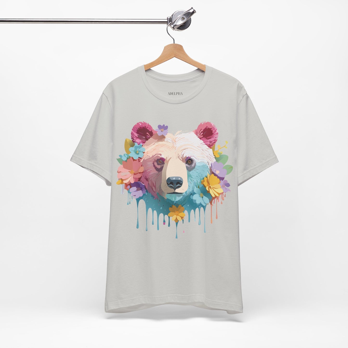 Natural Cotton Tee Shirt with Bear