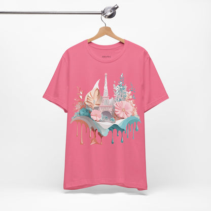 Natural Cotton Tee Shirt - Beautiful Places Collection - Paris Printify