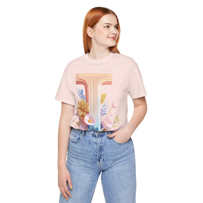 Natural Cotton Tee Shirt - Letters Collection - I Printify