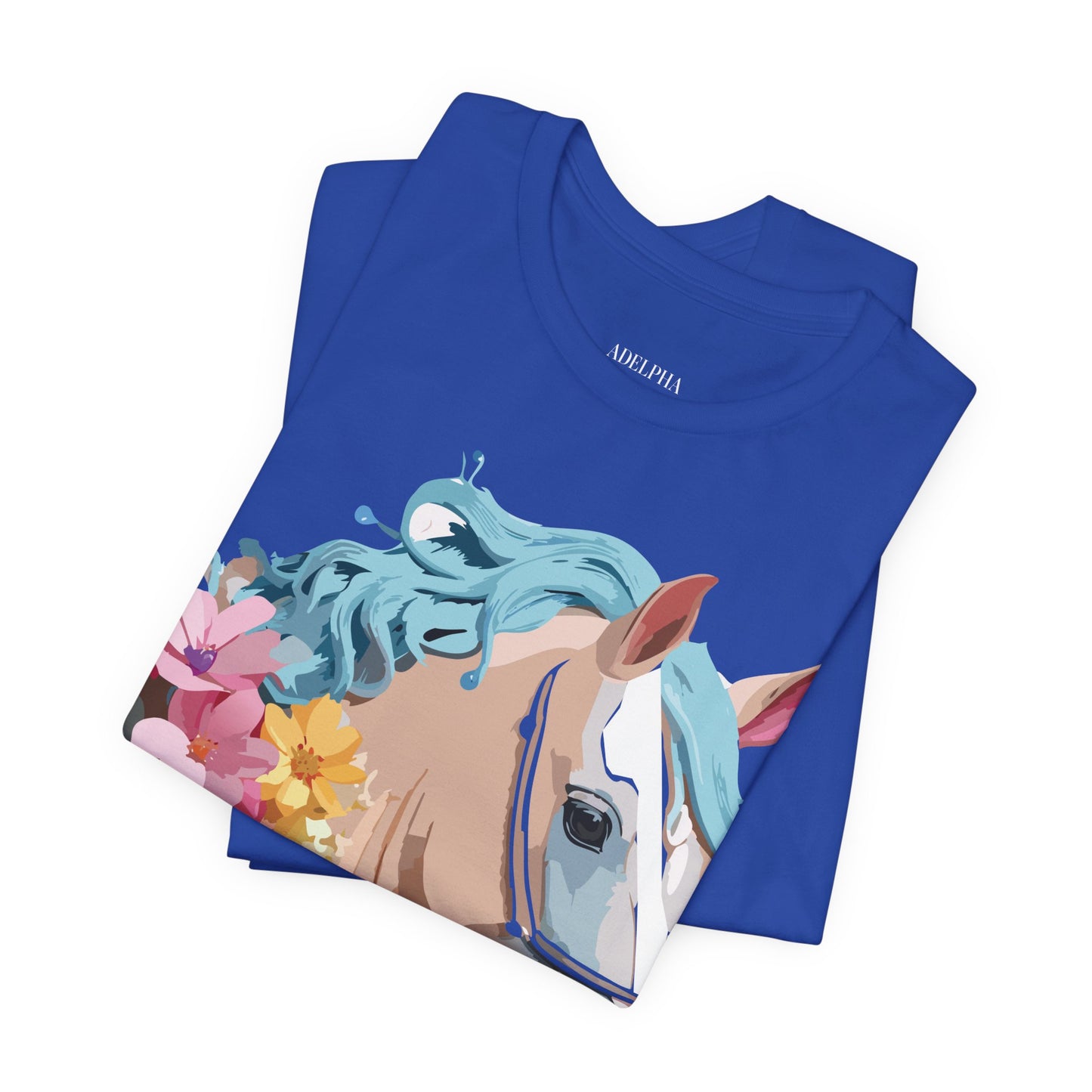 Natural Cotton Tee Shirt with Horse