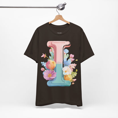 Natural Cotton Tee Shirt - Letters Collection - I Printify