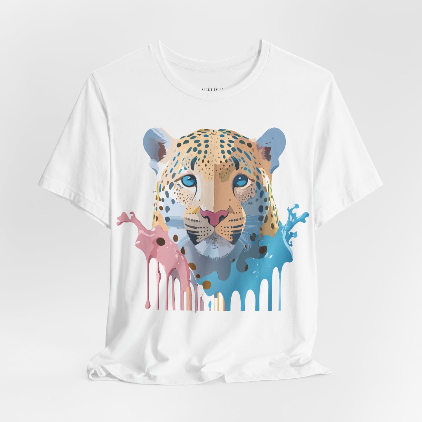 Natural Cotton Tee Shirt with Cheetah