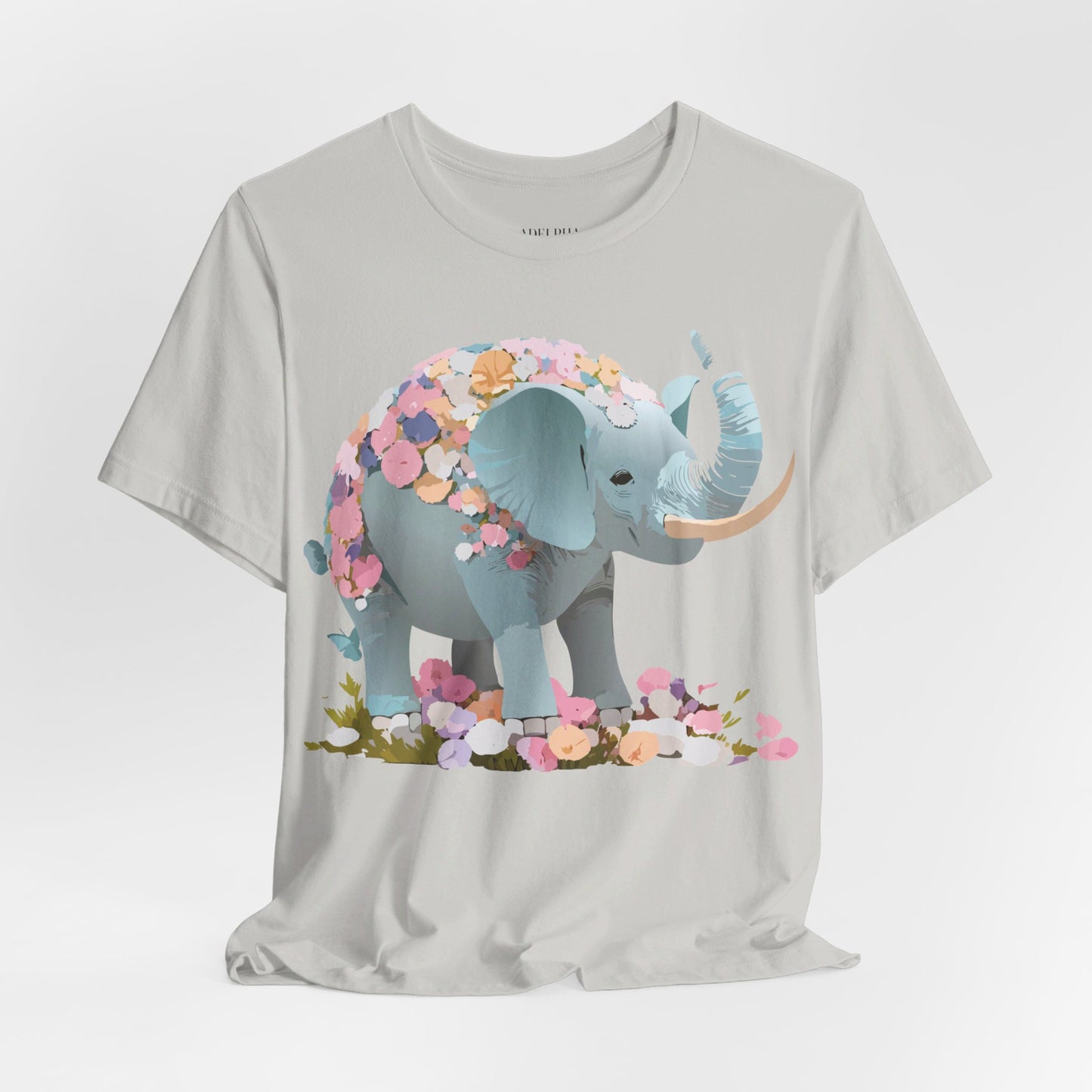 T-shirt en coton naturel avec motif éléphant