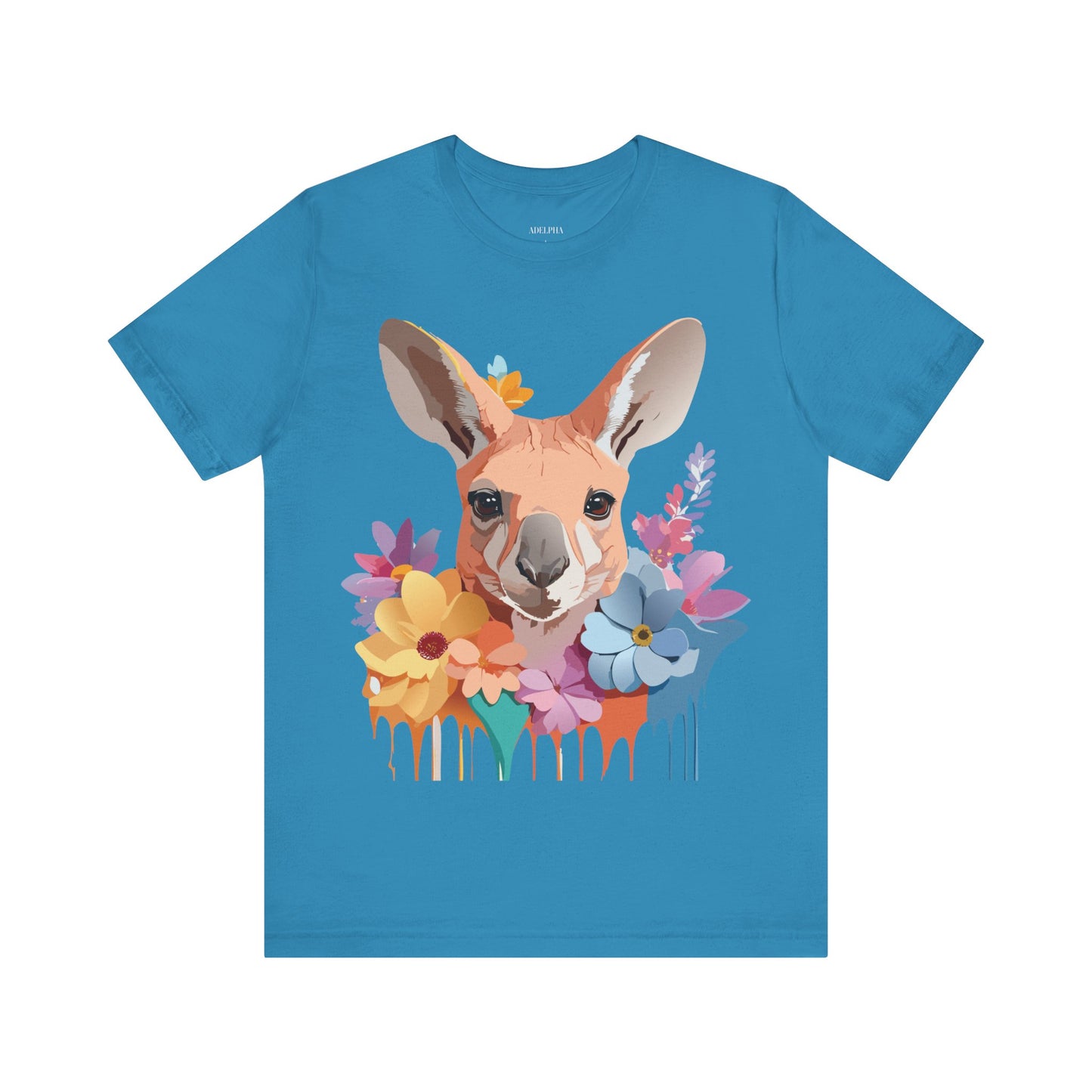 Natural Cotton Tee Shirt with Kangaroo