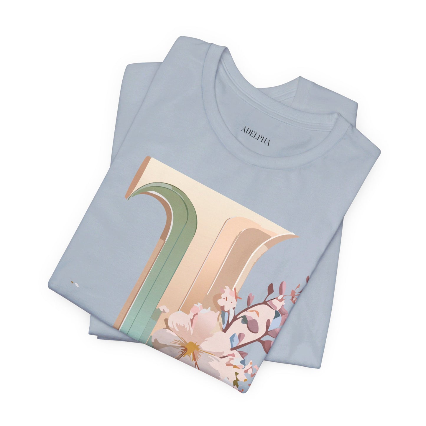 Natural Cotton Tee Shirt - Letters Collection - J