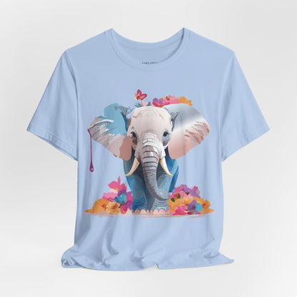 Natural Cotton Tee Shirt with Elephant Printify