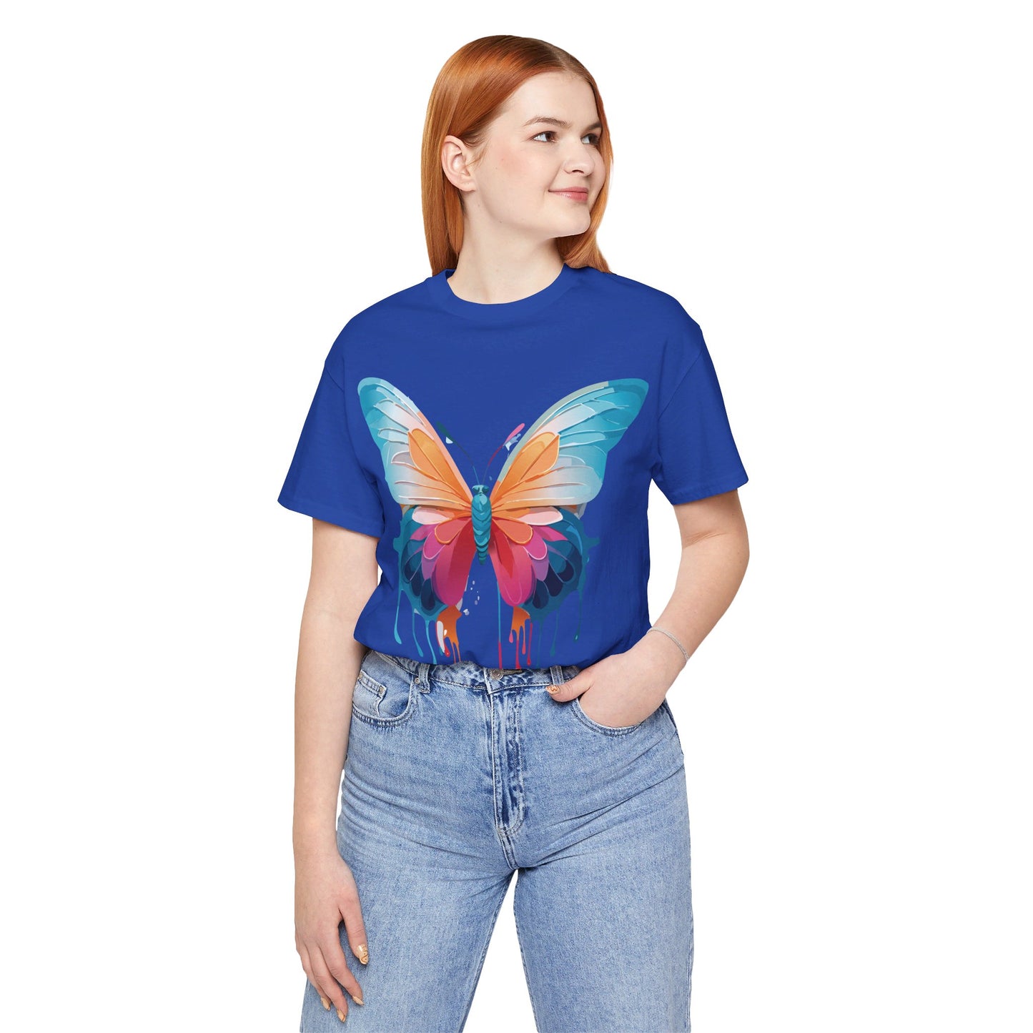 T-shirt en coton naturel avec papillon