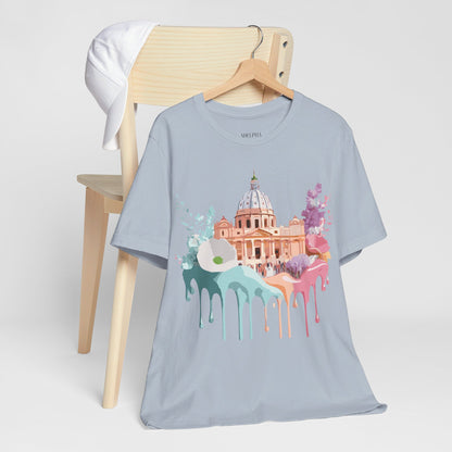 Natural Cotton Tee Shirt - Beautiful Places Collection - Rome Printify