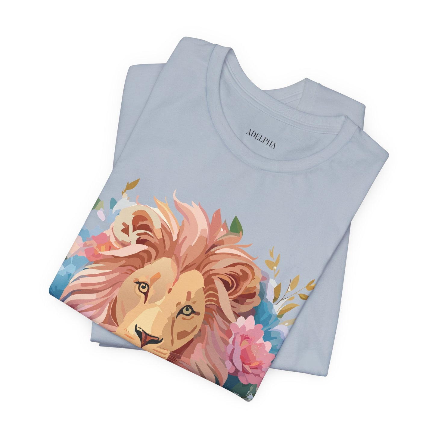 Natural Cotton Tee Shirt with Lion