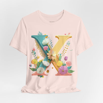 Natural Cotton Tee Shirt - Letters Collection - X Printify