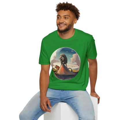 Lion Graphic T Shirt Unisex Softstyle 64000 Gildan 100 Percent Cotton Tee