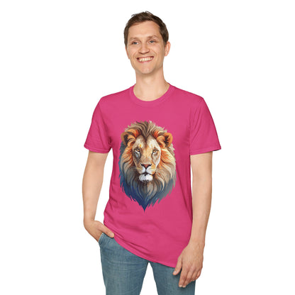 Gildan Softstyle Lion Print T Shirt Floral Tee For Unisex Everyday Comfort