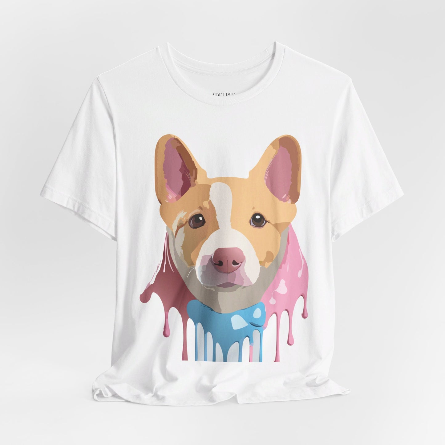 Natural Cotton Tee Shirt with Dog