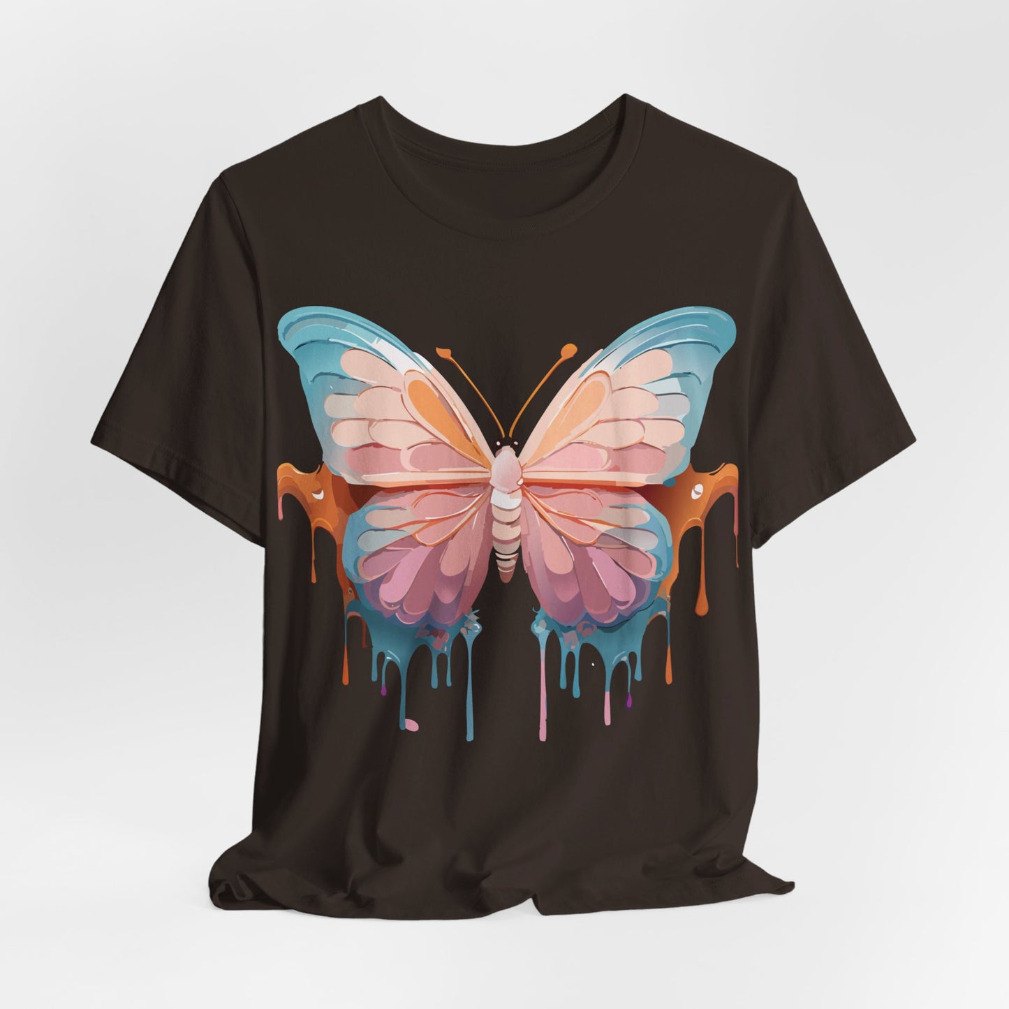 Natural Cotton Tee Shirt with Butterfly