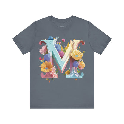 Natural Cotton Tee Shirt - Letters Collection - M Printify